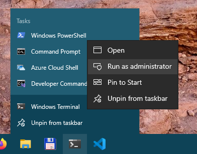 Start elevated command prompt